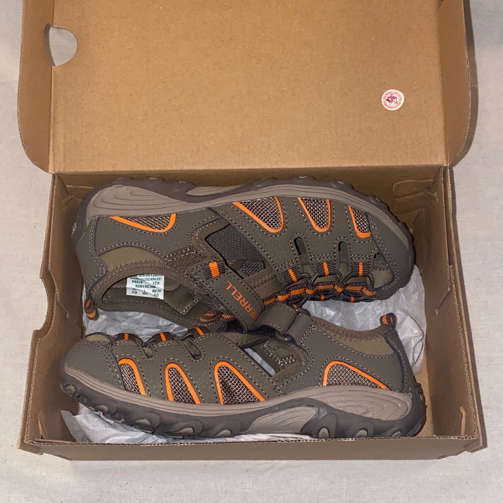 Merrell Kids Hydro H20 Hiker Sandal
- Gunsmike/Orange - Boys Size 2W - Picture 11 of 11